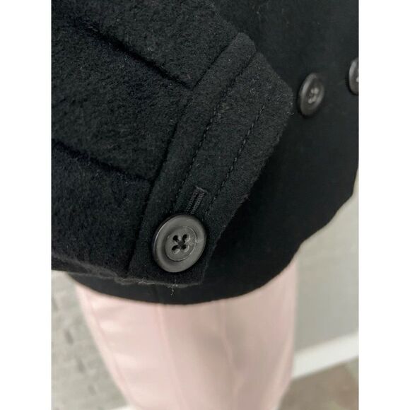 J. Crew Black Wool / Cashmere Cropped Double Breasted Jacket Size 6 - Picture 6 of 8
